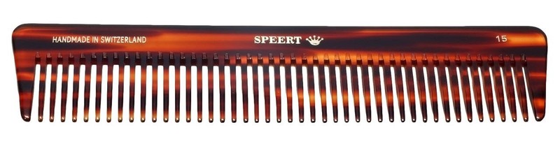 Speert Handmade Swiss European Comb Style #15 7 Inch Wide Tortoise Havana Brown