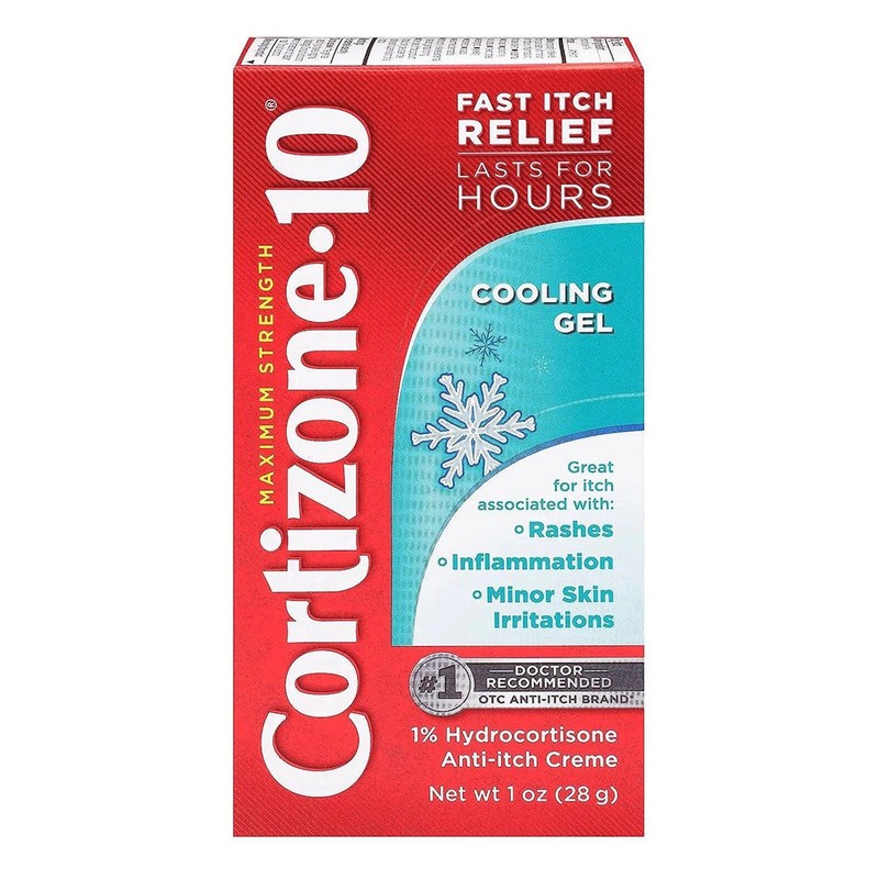 Cortizone 10 Cooling Gel Anti-Itch Cream for Instant Soothing Relief, 1 oz