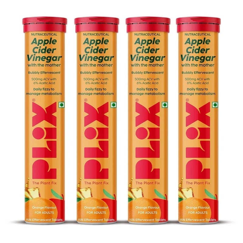The Plant Fix Plix Apple Cider Vinegar Effervescent Tablet No Added Sugar 500Mg