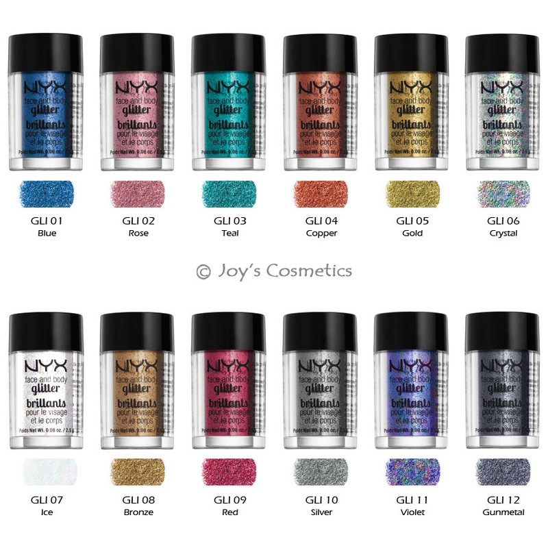 1 NYX Face & Body Glitter Powder – GLI «Pick Your 1 Color» *Joy’s cosmetics*