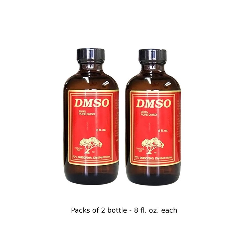 Nature’s Gift 99.9% Pure DMSO, 70% DMSO, 30% Distilled Water 8 fl oz (Pack of 2)