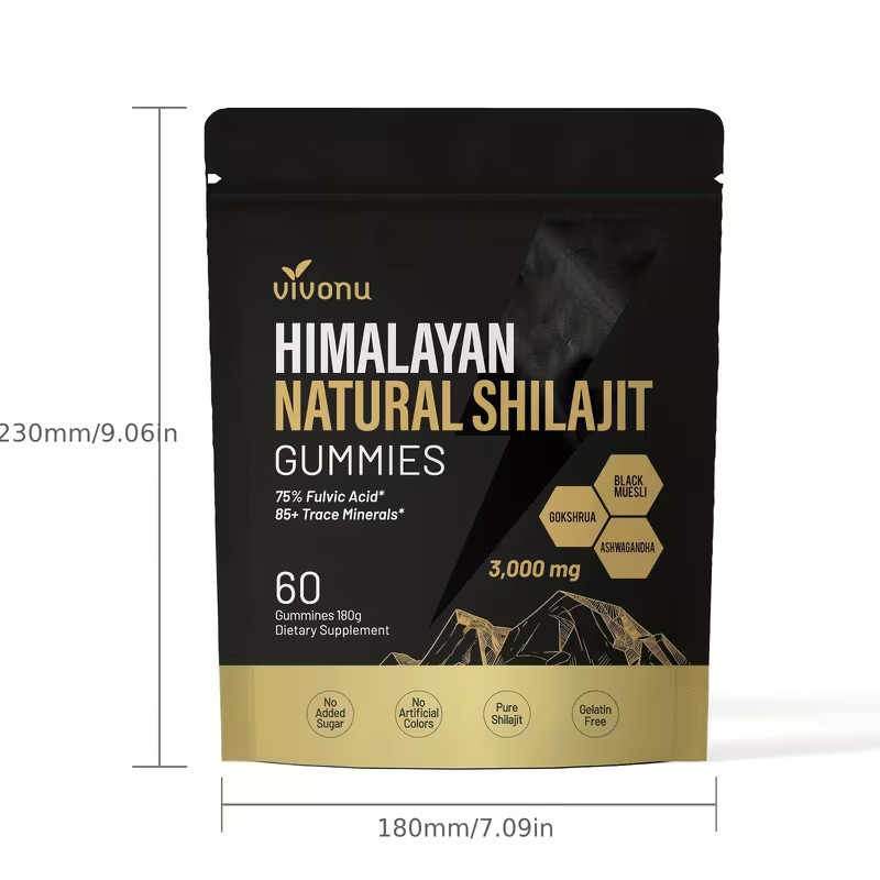 Pure Himalayan Shilajit Gummies No Added Sugar I 60 gummies High Potency gallery