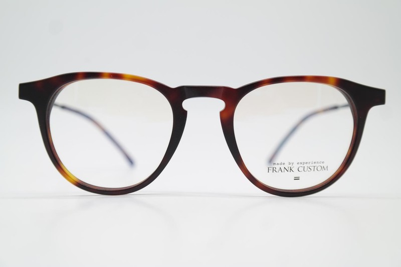 Vintage Glasses Frank Custom FA6105E Titanium Brown Silver Oval Glasses Frame