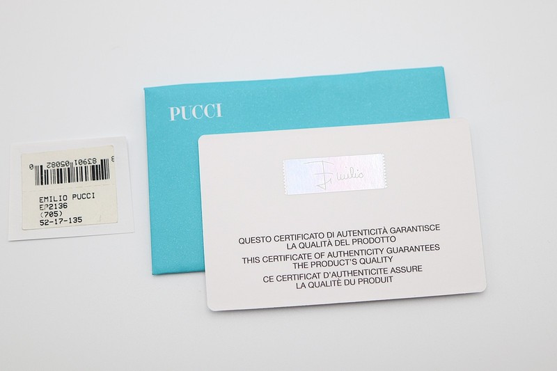 EMILIO PUCCI EP2136 705 Brown 52-17-135 Frames Flex Hinges AUTH CARD ITALY C442M gallery