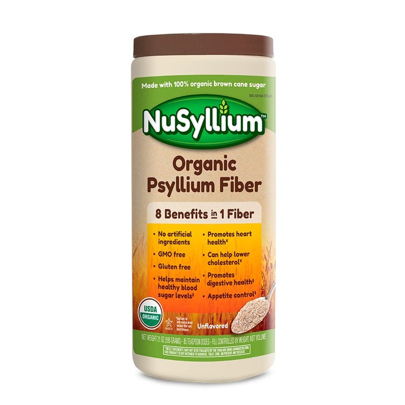 NuSyllium Organic Psyllium Husk Fiber Powder 85 Servings Digestive Health