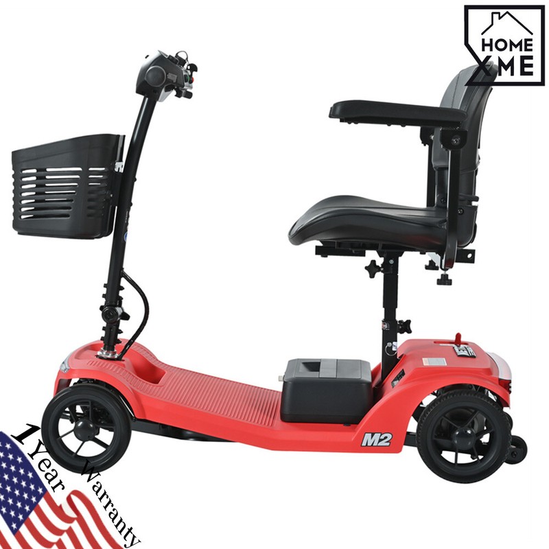 4 Wheels Foldable Mobility Scooter 20 Miles 330bs Capacity 5 MPH w/ LED Light