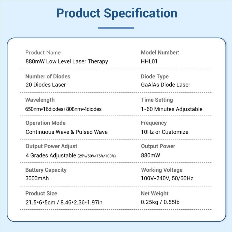 880mW Cold Laser LLLT Red Light Phototherapy Device for Pain Relief Treatment gallery