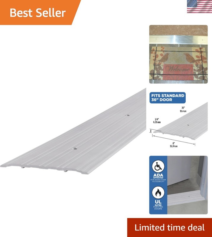 36″ x 6″ Durable Aluminum Threshold – Energy Efficient & Safe for Commercial Use