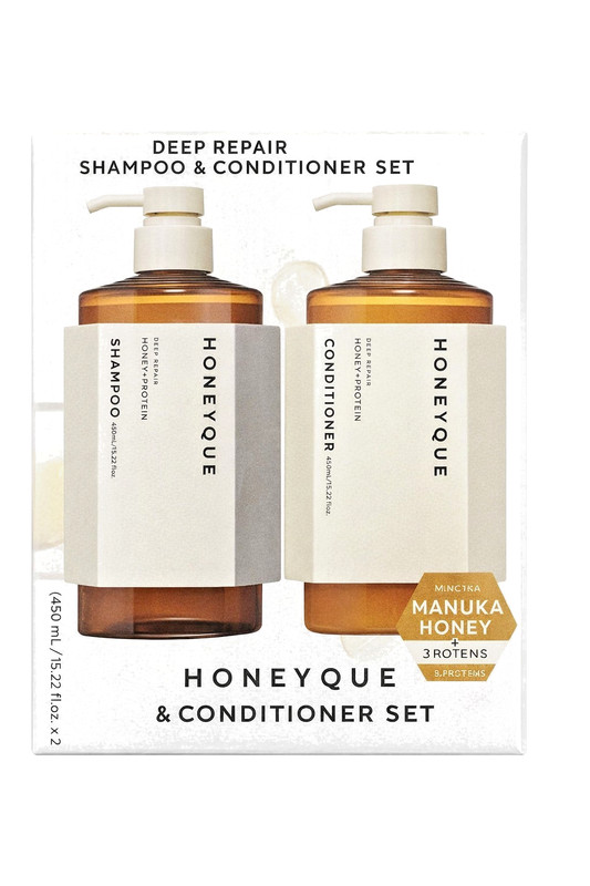 HoneyQue Japanese Deep Repair Shampoo & Conditioner Set – 450ml Each w/manuka