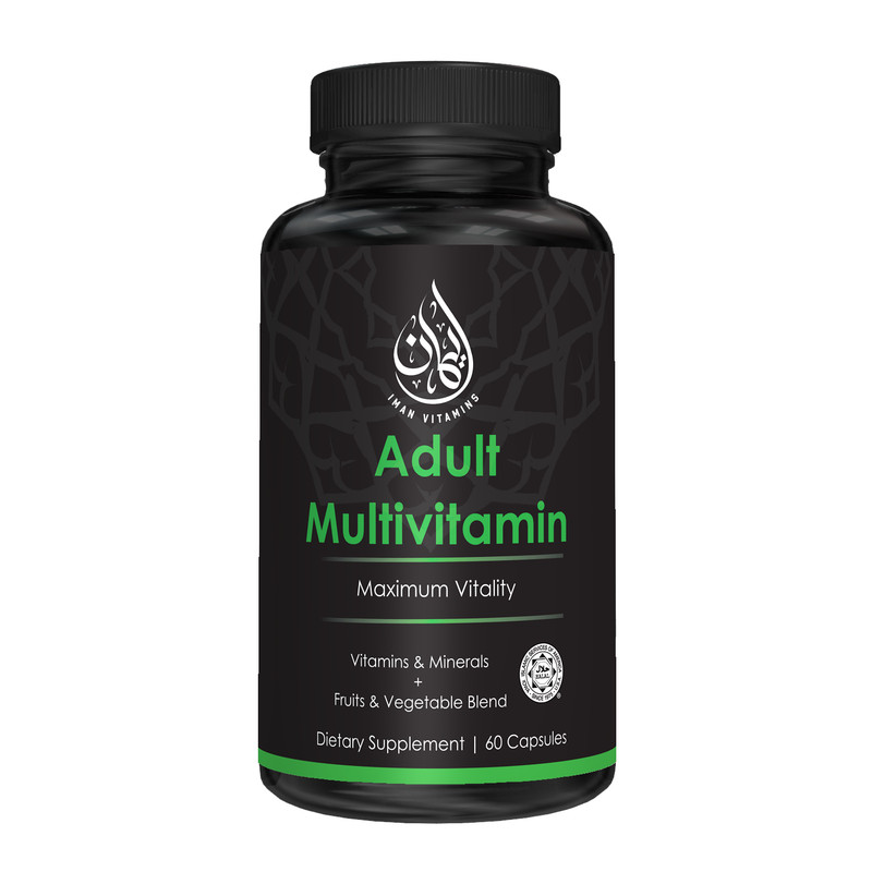 Iman Vitamins Halal Adult Multivitamin, Liquid Capsules, Iron, Zinc, CoQ10, 60