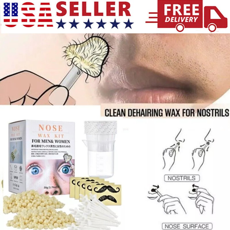 Unisex Nose Ear Hair Removal Wax Kit Nostril Painless & Easy Remove Nasal Waxing