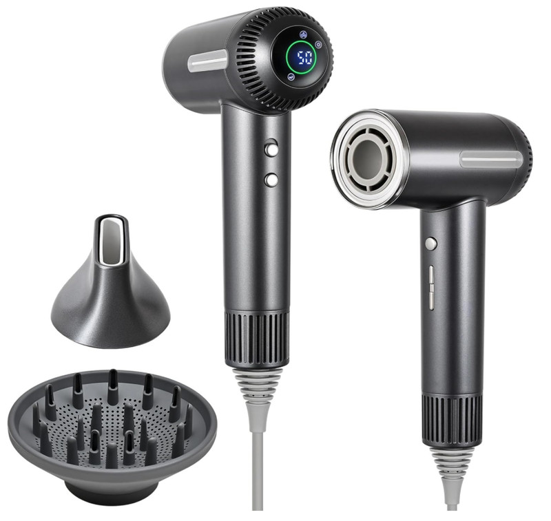 Secador de pelo, secador iónico de alta velocidad de 1600 W con difusor.