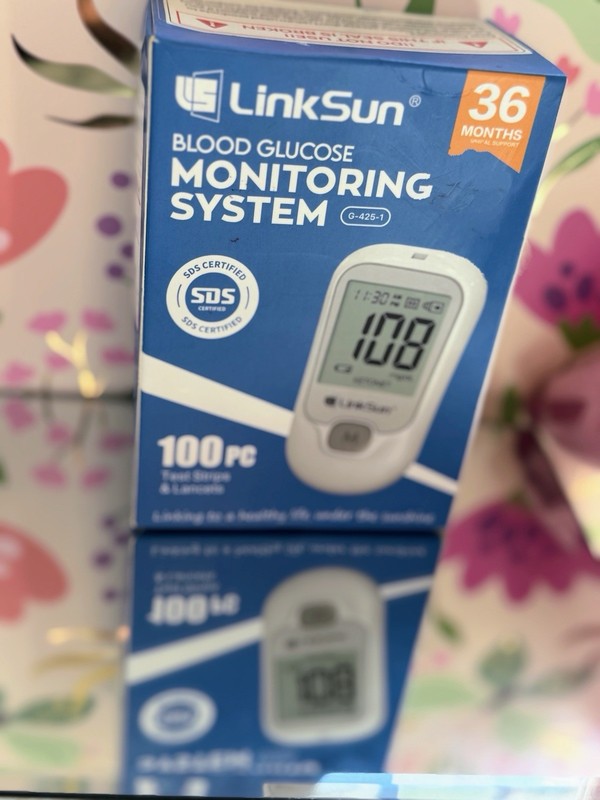 LinkSun Digital Glucose Monitor G-425-1 Meter, 100 Test Strips, CE 0123, SDS