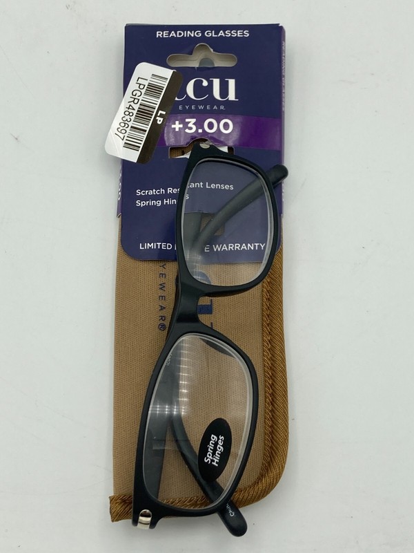 ICU Eyewear Henderson Black Reading Glasses Readers with Case +3.00 gallery
