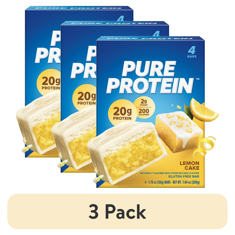 Pure Protein Bars Lemon Cake High Protein Low Sugar Gluten Free Snack 12 Count