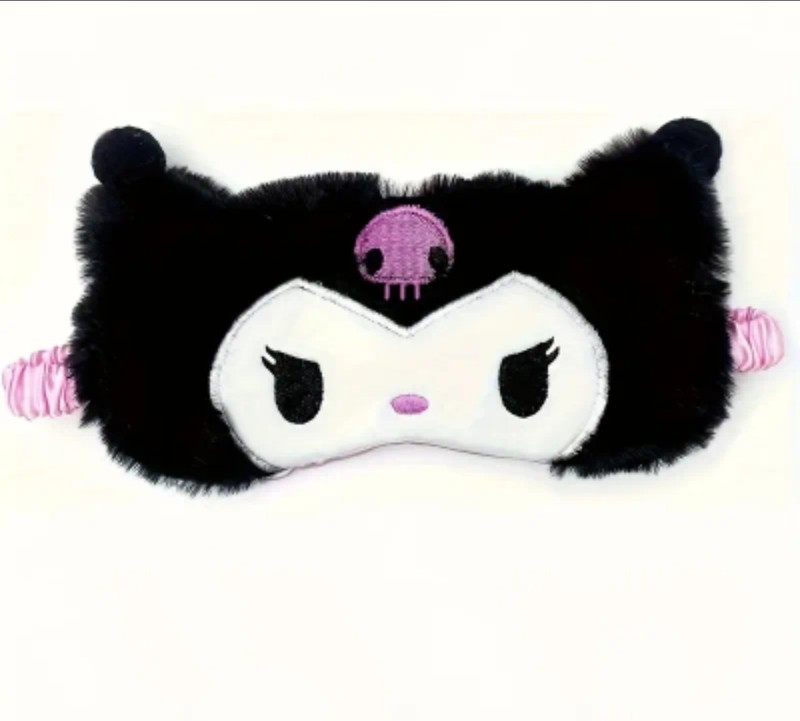 Cartoon Character Plush Single Sleep Mask Eye Mask, Black White Pink Purple