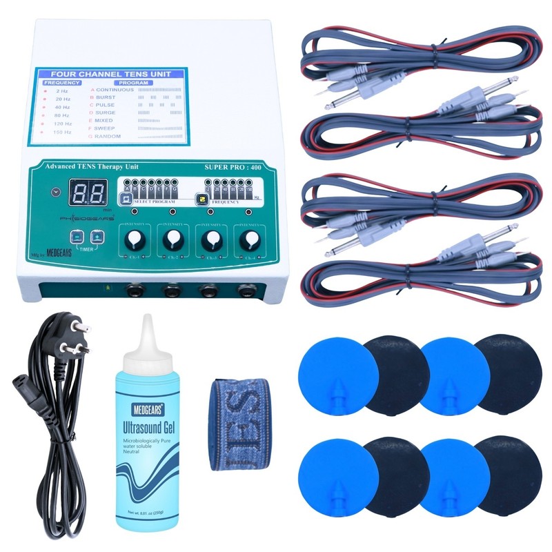 Physiogears Super Pro 400 Four Channel TENS Physiotherapy Machine Digital Pain