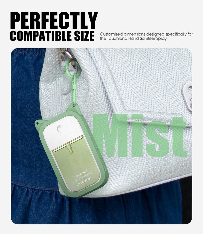Stylish Touchland Hand Sanitizer Silicone Case with Dual Keychains and Pet Ears gallery