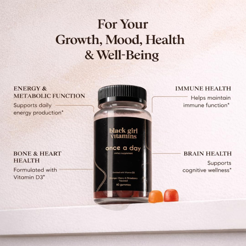 Black Girl Vitamins Once a Day Gummies - Multivitamin for Women 60Ct (Pack of 2) gallery
