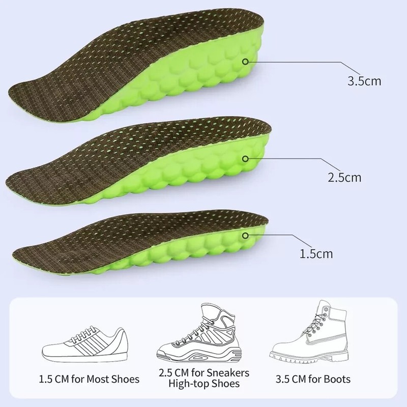 Arch Support Shoe Insoles Inserts Pad Invisible Height Increase Heel Lift Taller gallery