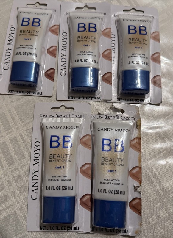 5pk CANDY MOYO Nucolor BEAUTY BENEFIT B.B. CREAM DARK 1 FOUNDATION CONCEALER LOT