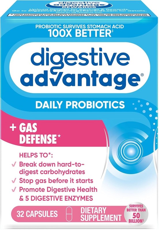 Digestive Advantage Enzyme & Probiotic Capsules – 32 Ct, Digestive Support