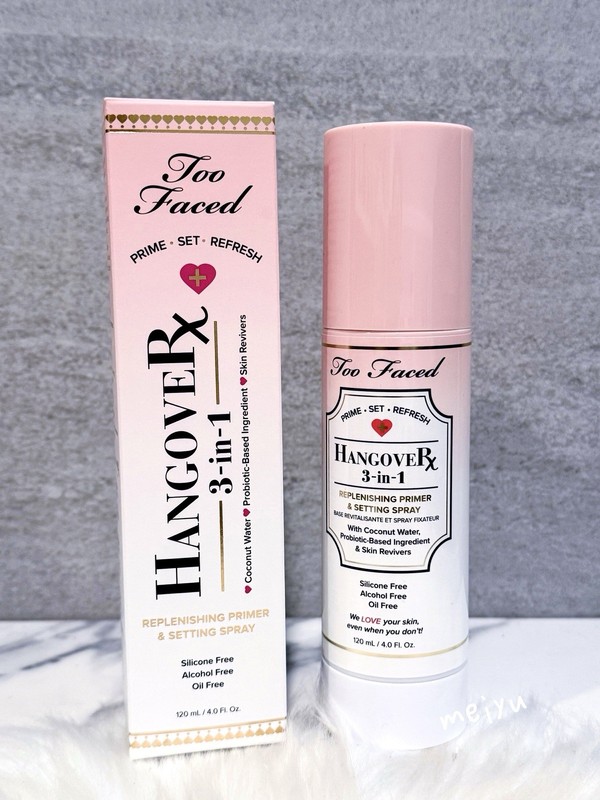Too Faced Hangover RX 3-IN-1 Replenishing Primer & Setting Spray, 4oz/120mL, NIB