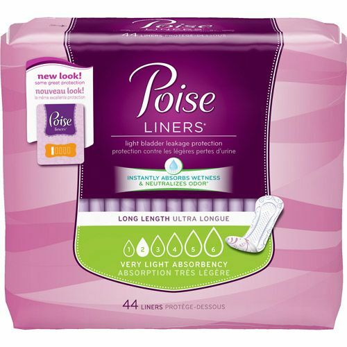 Poise Bladder Control Pad Light Absorbency #19304 8.5in Length 44/Pack, 2 Packs