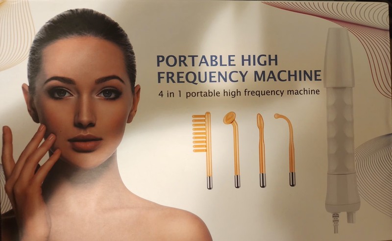 Portable High Frequency Machine Wand 4 in 1 Skin Face Hair Orange Glass MIB NEW