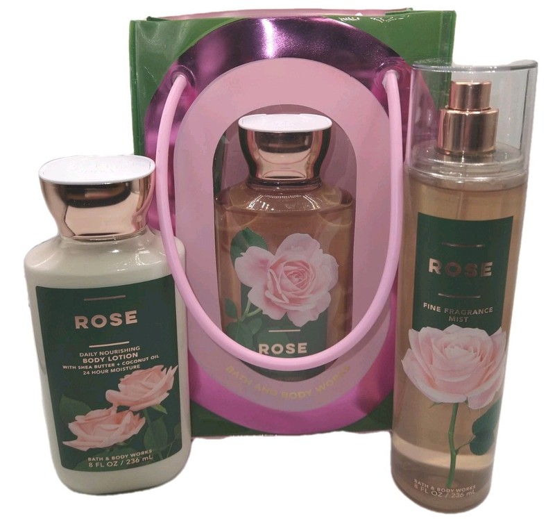 Bath Body Works ROSE Mist Spray Lotion Body Wash & Hand Cream 4pc Set Gifted gallery