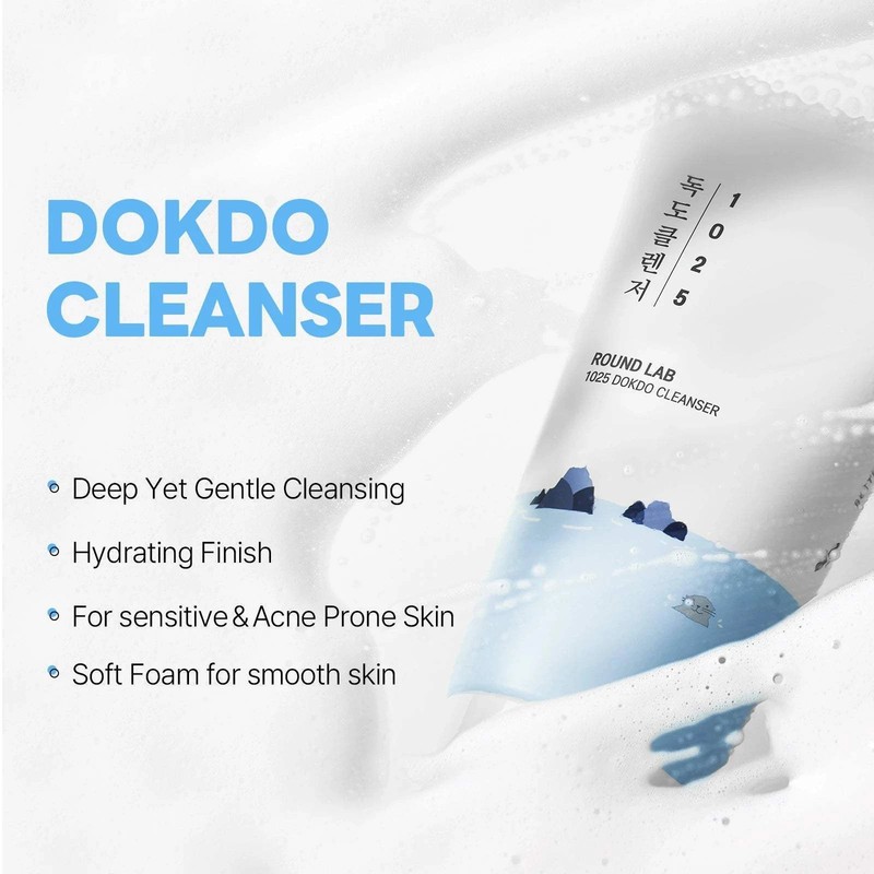 Round Lab 1025 Dokdo Cleanser 150ml | Gentle Korean Foaming Face Wash Hydrating gallery