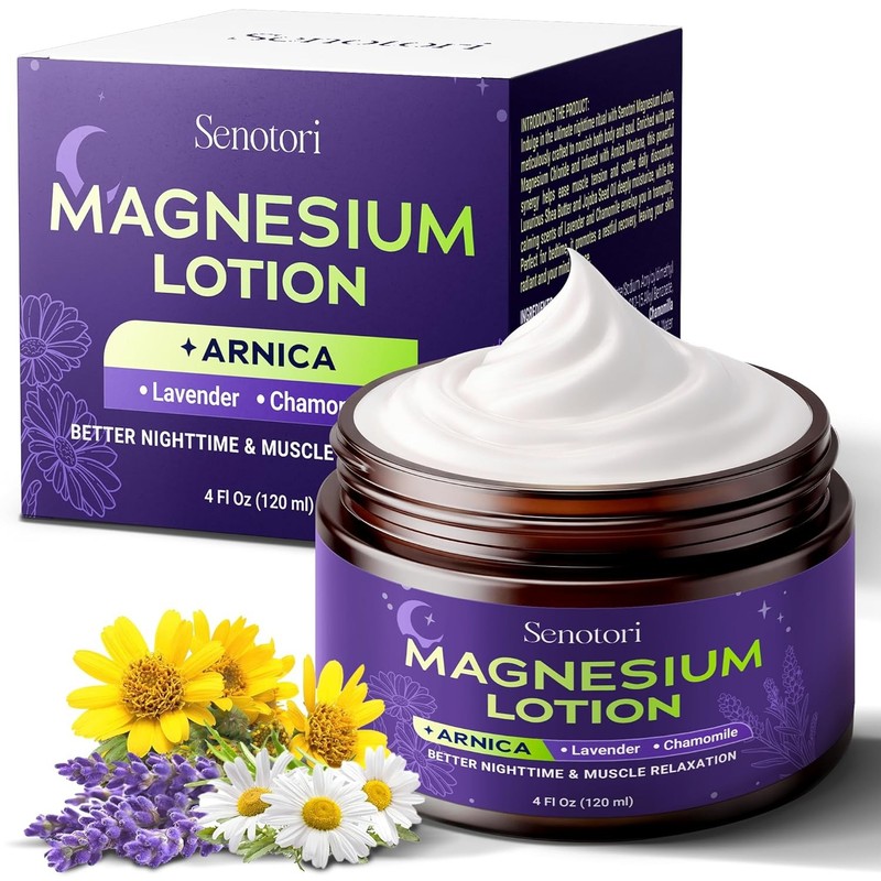 Nighttime Magnesium Lotion with Arnica & Lavender, Chamomile, Topical Magnesium