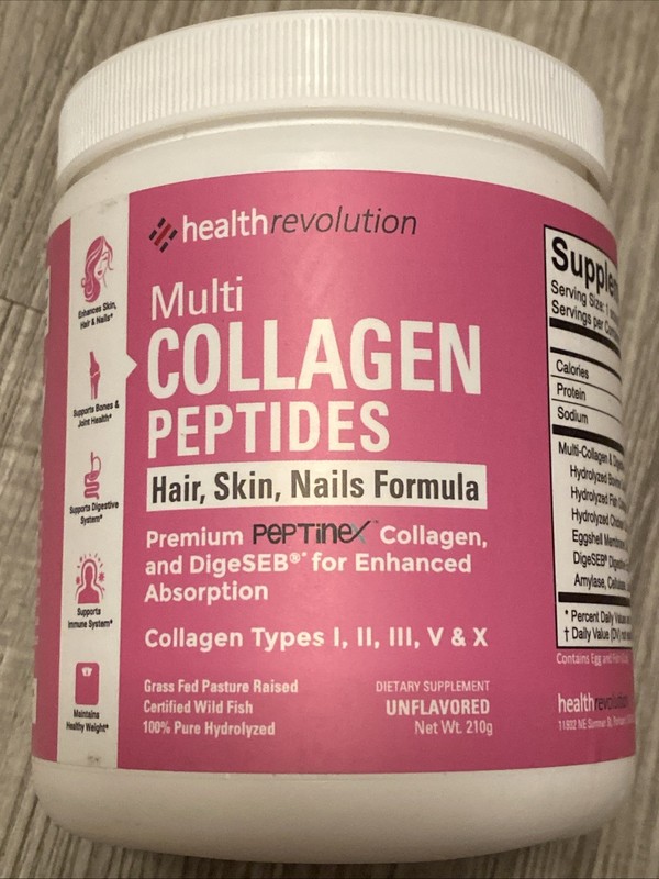Health Revolution Hydrolyzed Collagen Peptides Hair Skin & Nail Formula 210g