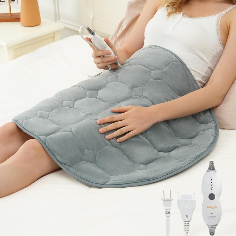 Drewin Weighted Heating Pad for Relax and Calm Velvet-Soft 7 lbs Grey NEW