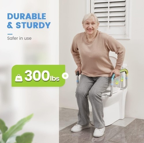 Medical Toilet Safety Rail - Adjustable Compact Support Frame With Hand Rails gallery