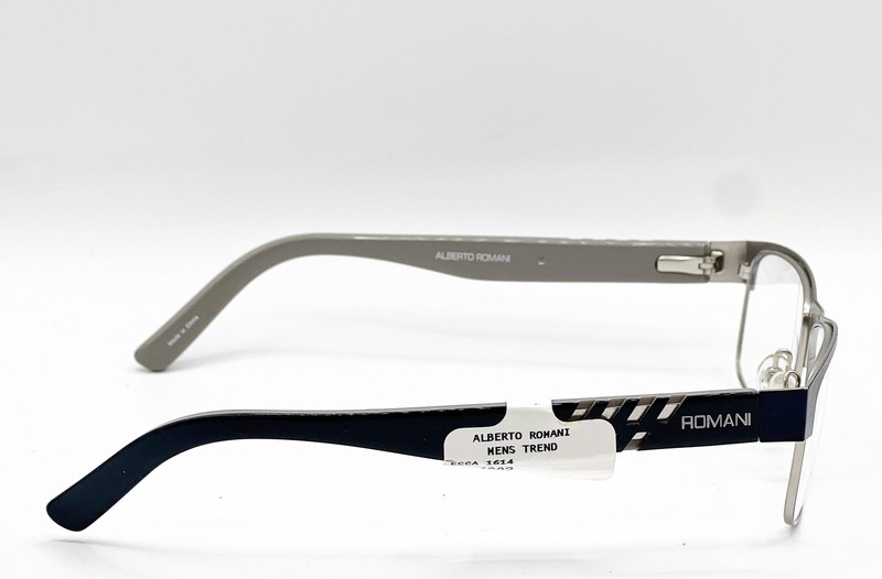 ALBERTO ROMANI AR 4002 5417 BLACK BLUE SILVER AUTHENTIC EYEGLASSES 54-17 gallery