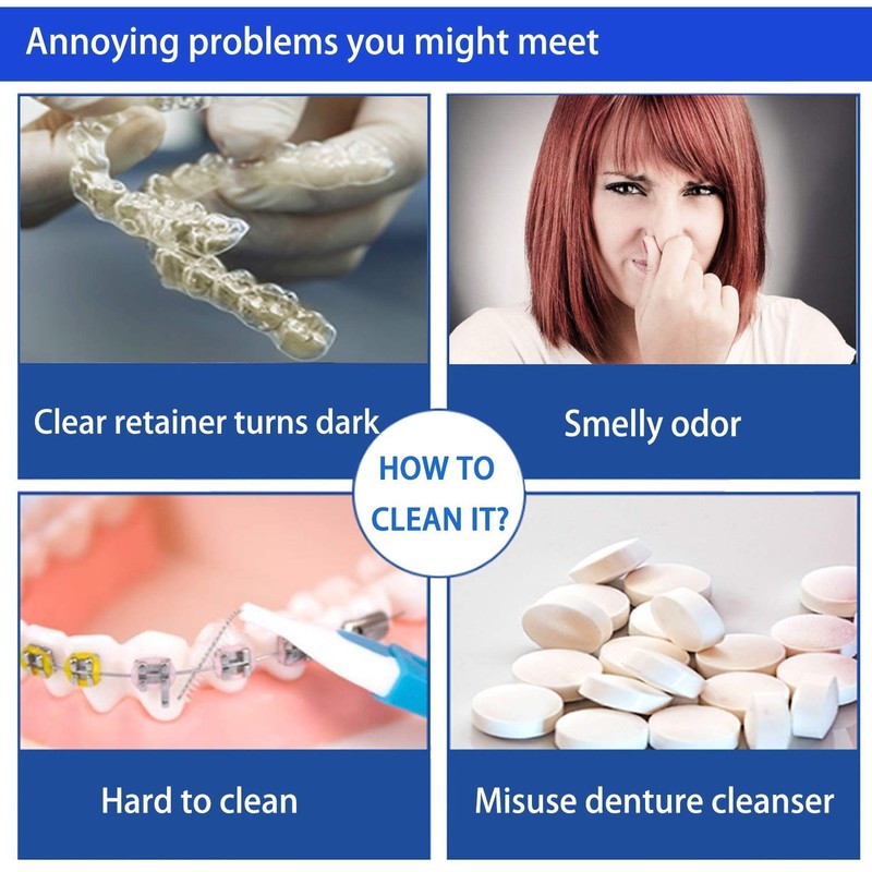 Retainer Cleaner Tablets 120 Tablets-4 Months Supply, Cleaning for Denture gallery