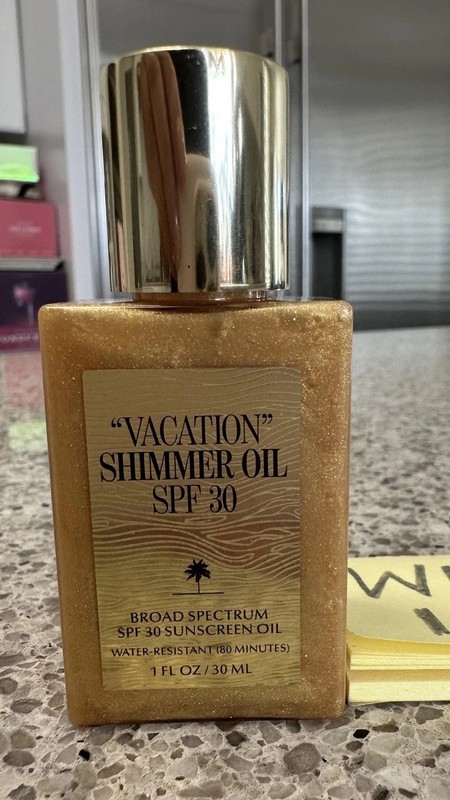 VACATION Gold Shimmer Oil SPF 30 Sunscreen Oil 1oz/30mL Travel SZ EXP7/2027 NEW