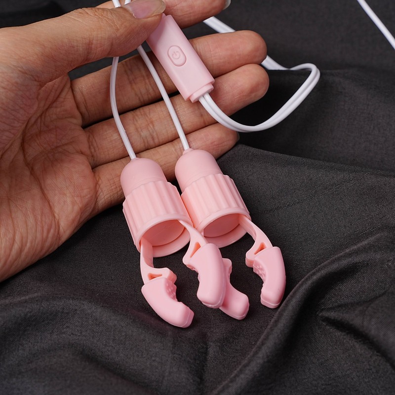 Electric Vibrating Breast Nipple Clamps Sucker Vacuum Enhancer Women Massager US gallery