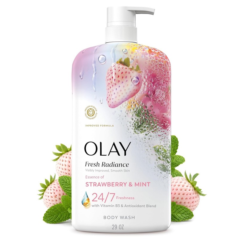 Olay Fresh Radiance Body Wash Vitamin B3 Strawberry Mint 29oz NEW