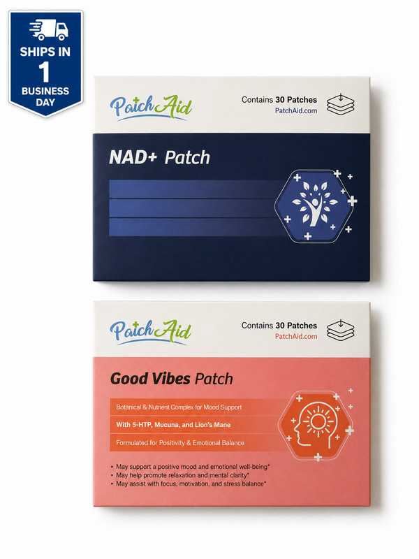 Patch Aid Good Vibes & NAD+ 2-PACK of Patches Bundle – 30-day supply each