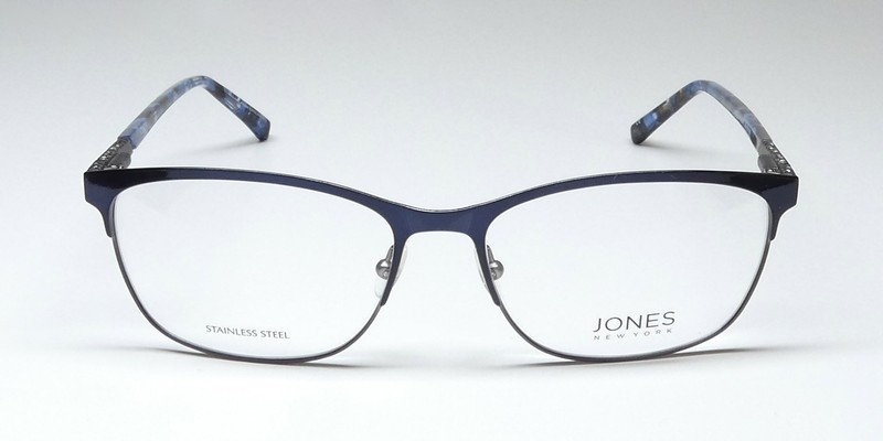 NEW JONES NEW YORK J490 EYEWEAR BANGLADESH METAL & PLASTIC BROWLINE 55-16-140 gallery