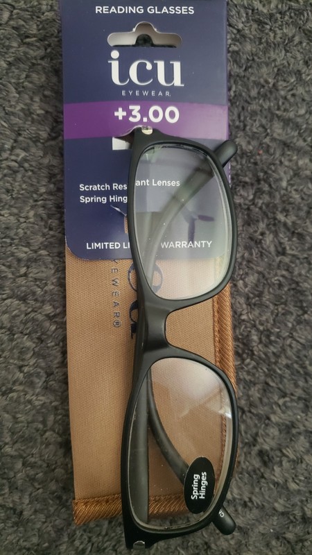ICU Eyewear Henderson Black Reading Glasses Readers with Case +3.00