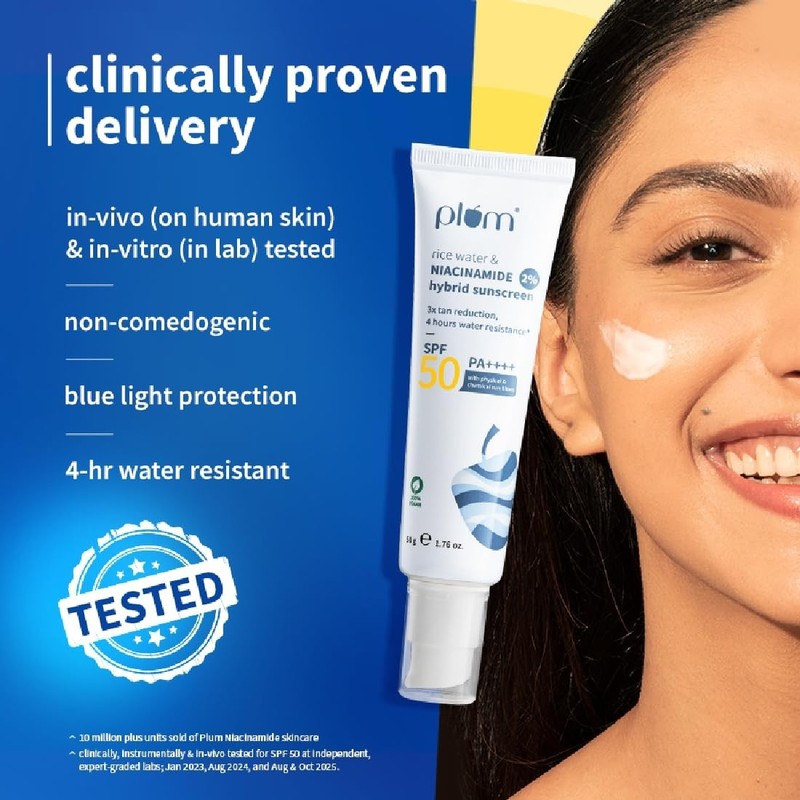 SPF 50 Niacinamide & Rice Water Sunscreen | Oily, Dry, Combo Skin | UVA/UVB Prot gallery