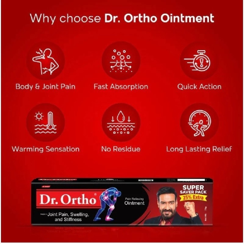 3 Pack | Dr.Ortho Ointment Ayurvedic Pain Relieving 30gm Each