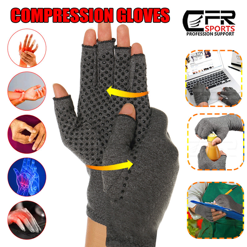 Medical Arthritis Gloves Compression Copper Pain Relief Hand Wrist Support Brace gallery
