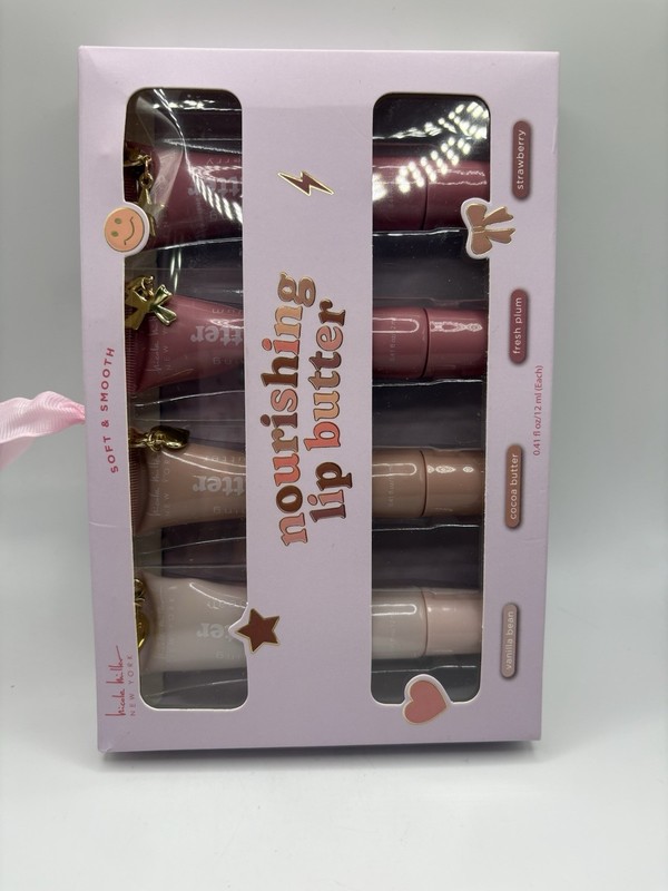 Nicole Miller New York Nourishing Lip Butter 4pk Vanilla Bean,Cocoa Butter,Plum gallery