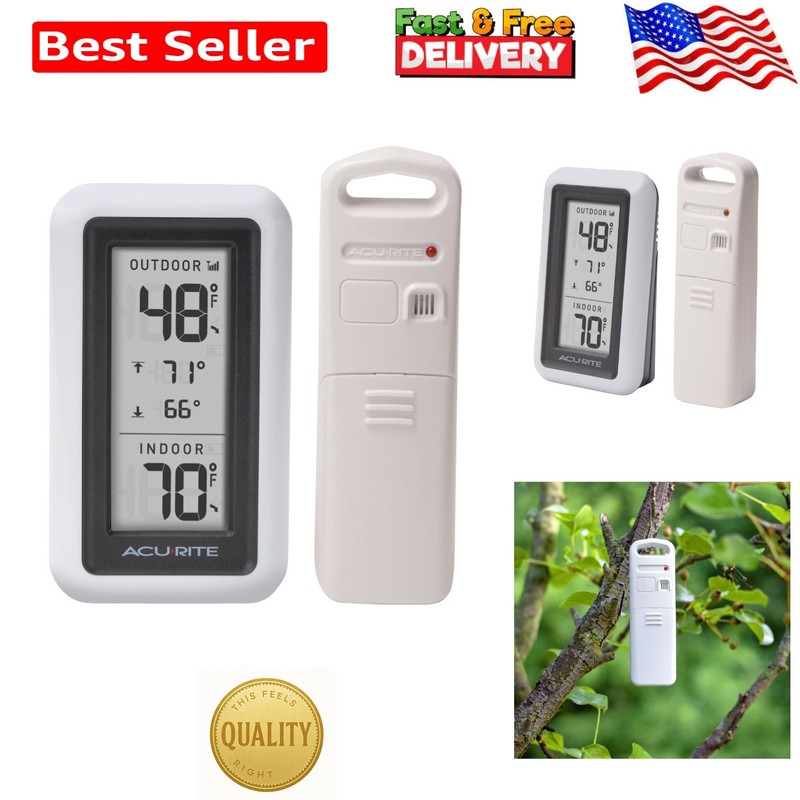 Stylish Wireless Outdoor Thermometer – LCD Display for Indoor & Outdoor Use
