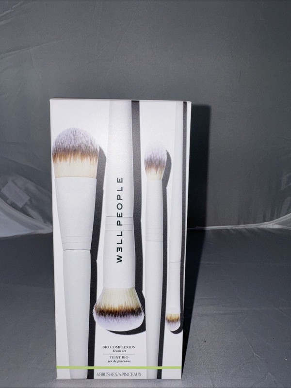 Well People Bio Complexion Brush Set, 4-Piece Face Brush Set