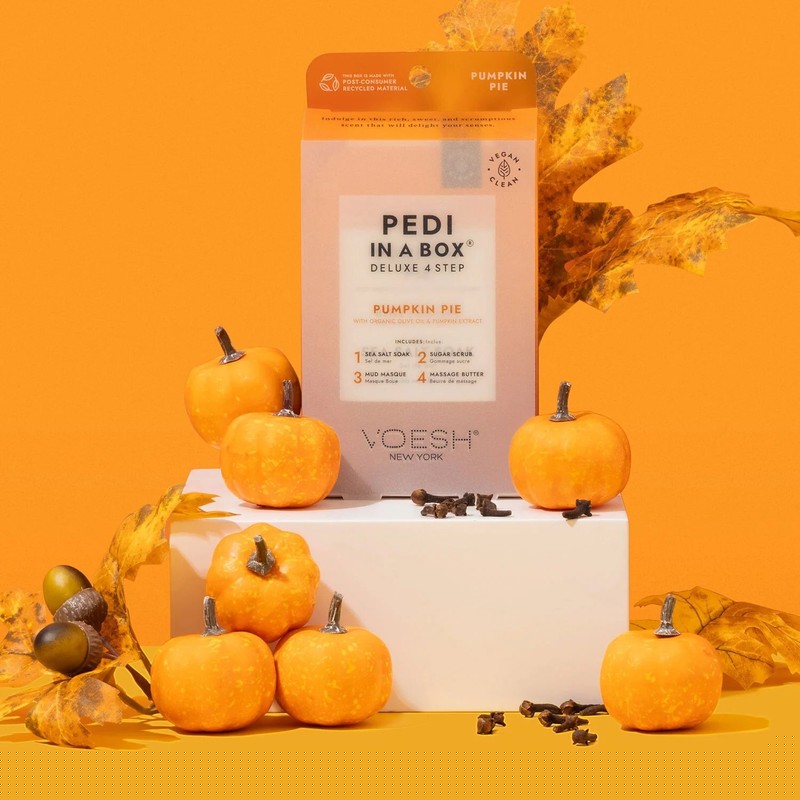 Voesh Pedi In a Box Deluxe 4 Step Pedicure kit Pumpkin Spice Pack of 3 gallery